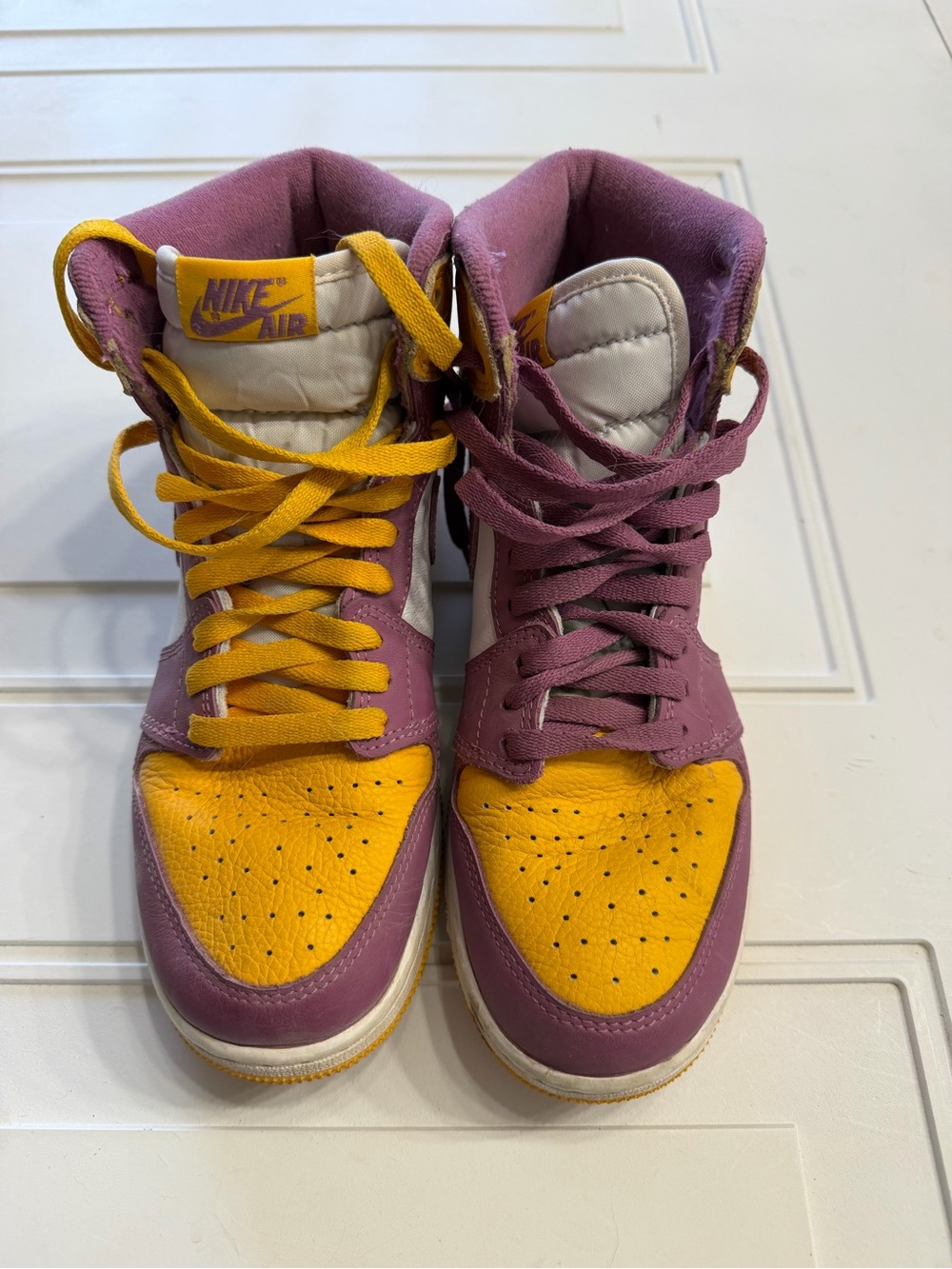 Nike Air Jordan Big Kids Sz 7 Wmns 8 Retro High OG Brotherhood Sneakers Shoes - Picture 2 of 6
